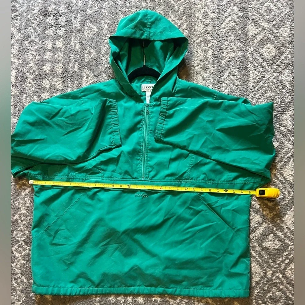 IZOD green hooded pullover anorak jacket size XL (Q107)